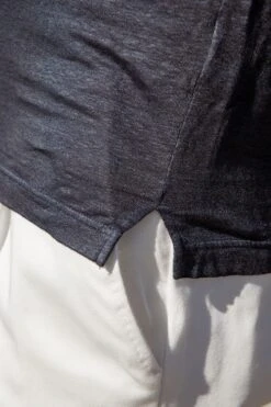 Blue Linen T-shirt - Made In Italy -Pini Parma Clothing Store blue linen tshirt 5