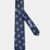Blue Macro Fancy Tie - Made In Italy -Pini Parma Clothing Store blue macro fancy tie 1