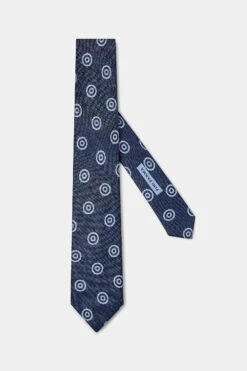 Blue Macro Fancy Tie - Made In Italy