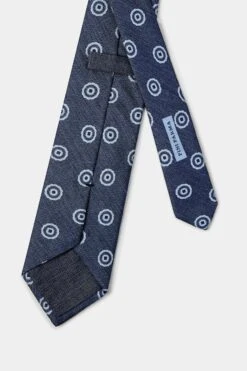 Blue Macro Fancy Tie - Made In Italy 8 Blue Macro Fancy Tie - Made In Italy -Pini Parma Clothing Store blue macro fancy tie 2