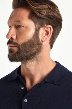 Blue Merino Polo - Made In Italy 8 Blue Merino Polo - Made In Italy -Pini Parma Clothing Store blue merino polo 2