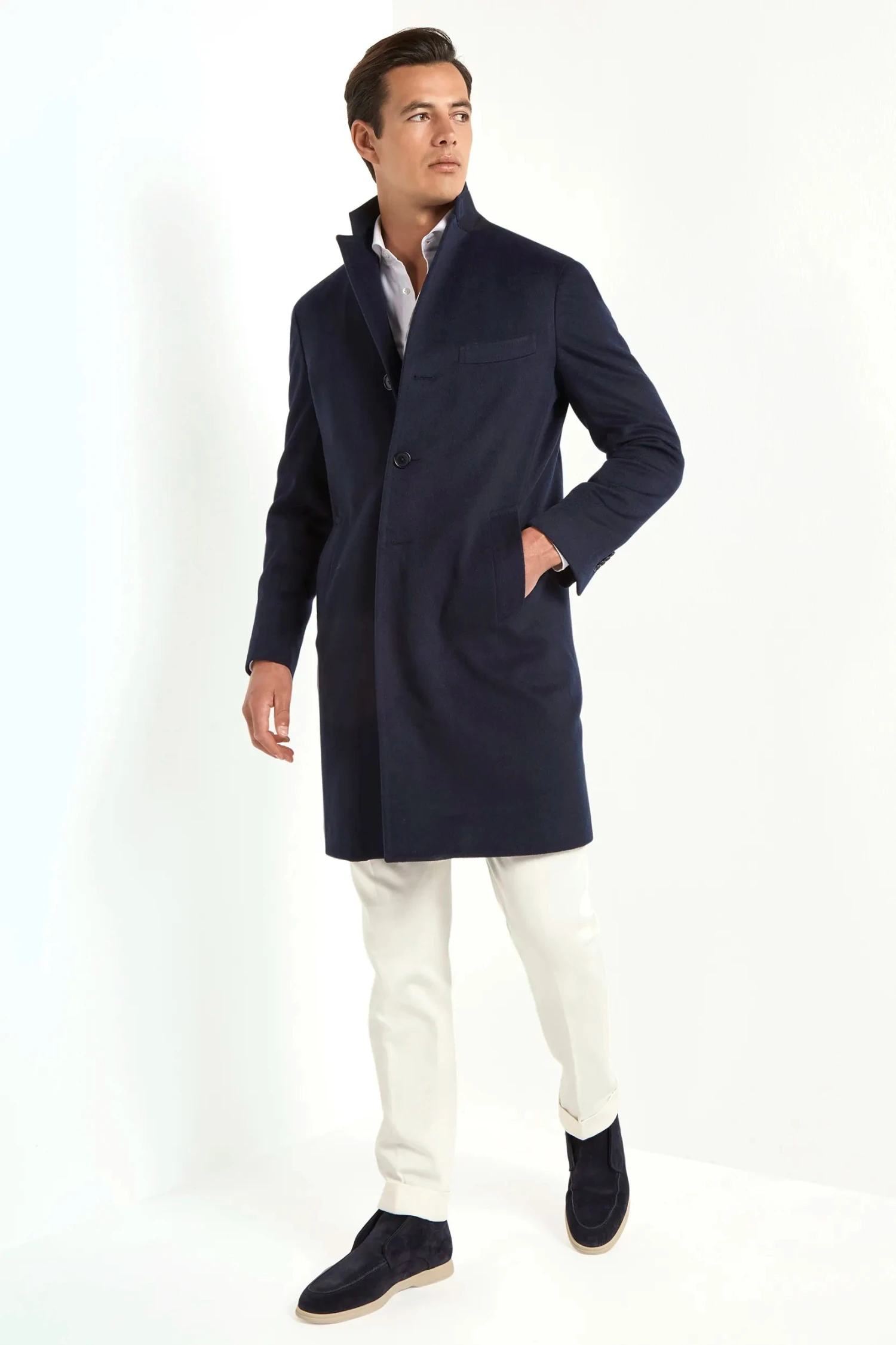Blue Overcoat - Made In Italy 3 Blue Overcoat - Made In Italy