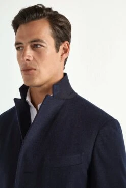 Blue Overcoat - Made In Italy 8 Blue Overcoat - Made In Italy -Pini Parma Clothing Store blue overcoat 4
