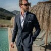 Blue Prince Of Wales Suit - Made In Italy 1 Blue Prince Of Wales Suit - Made In Italy -Pini Parma Clothing Store blue peak lapel suit loro piana wool 1