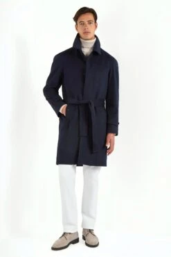 Blue Raglan Coat β Made In Italy