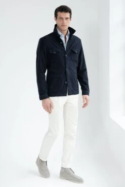 Blue Safari Jacket Flannel Super 180s – Made In Italy 9 Blue Safari Jacket Flannel Super 180s – Made In Italy -Pini Parma Clothing Store blue safari jacket flannel s180