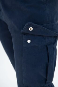 Blue Stretch Canvas Cargo - Made In Italy 11 Blue Stretch Canvas Cargo - Made In Italy -Pini Parma Clothing Store blue stretch cotton cargo .2
