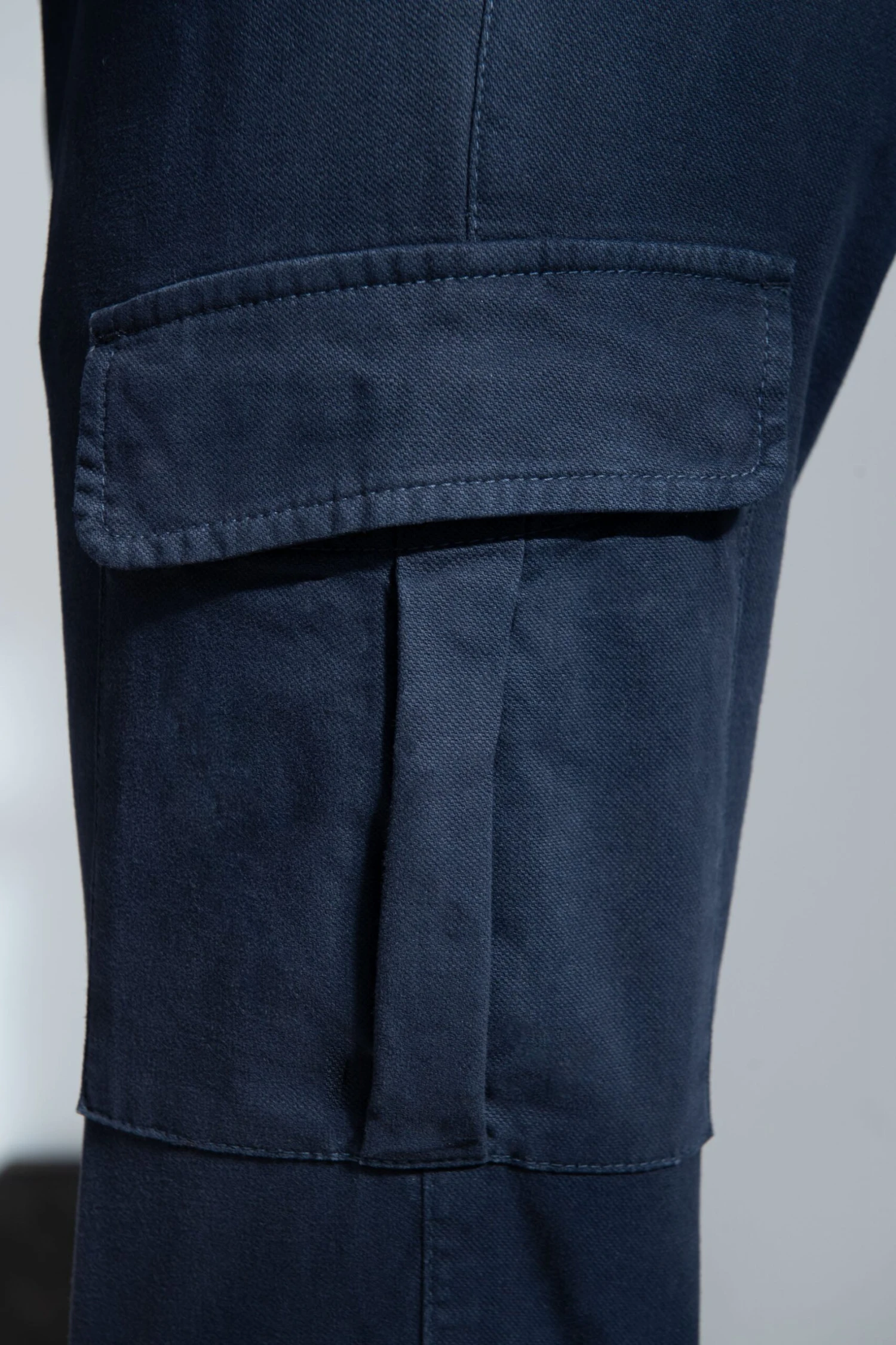 Blue Stretch Canvas Cargo - Made In Italy 4 Blue Stretch Canvas Cargo - Made In Italy - Image 2