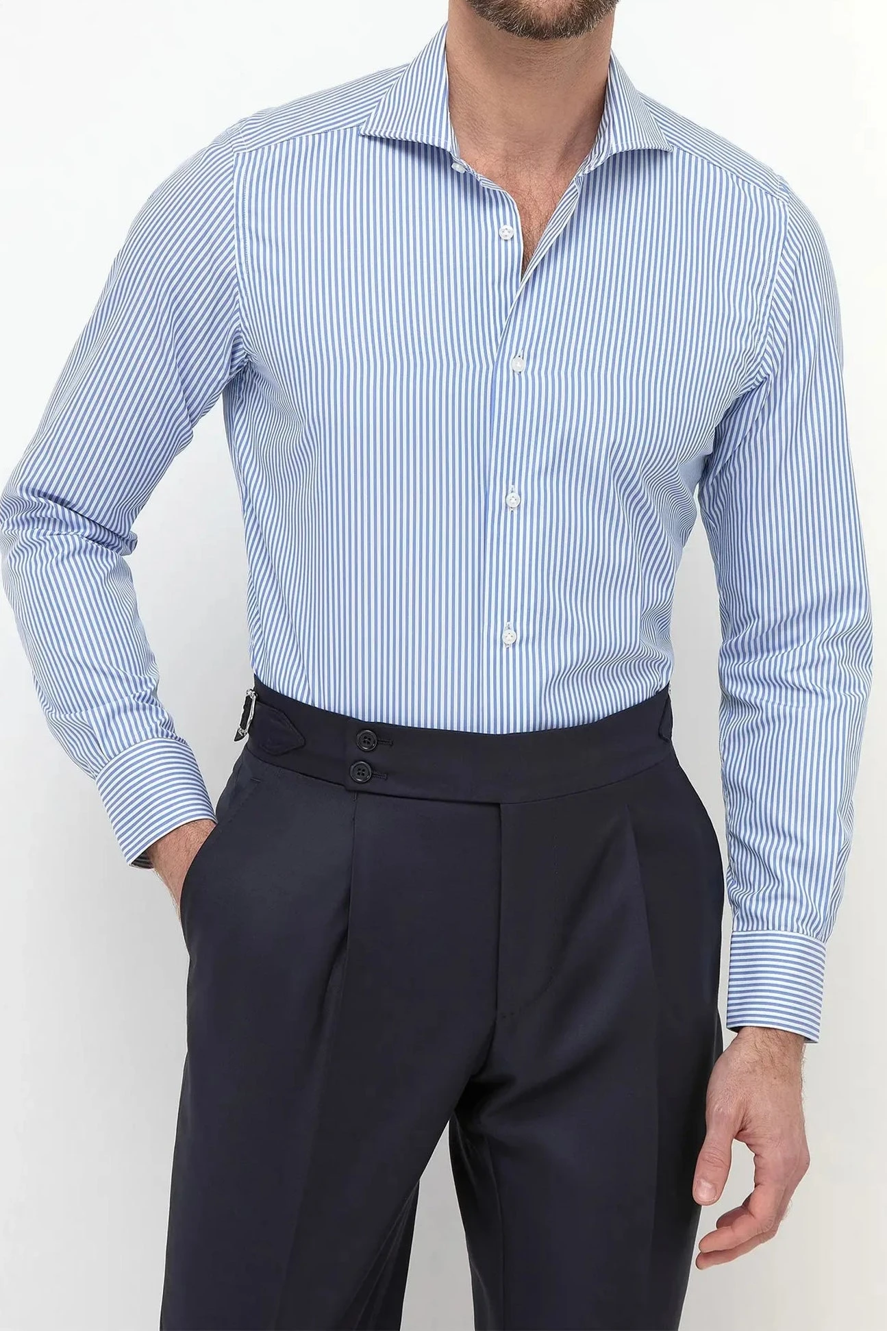 Blue Striped Shirt - Made In Italy 5 Blue Striped Shirt - Made In Italy - Image 3