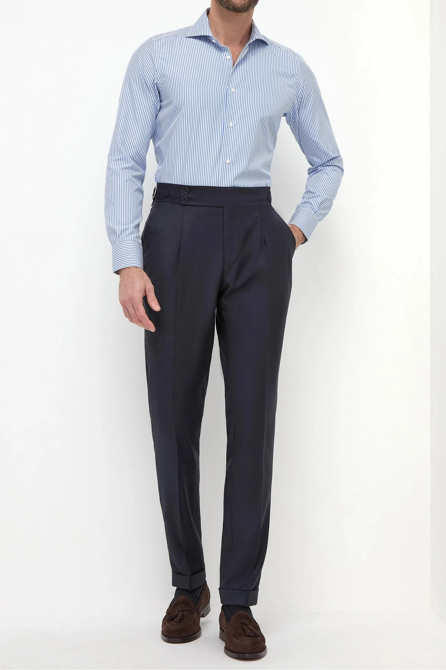 Blue Striped Shirt - Made In Italy 7 Blue Striped Shirt - Made In Italy - Image 5