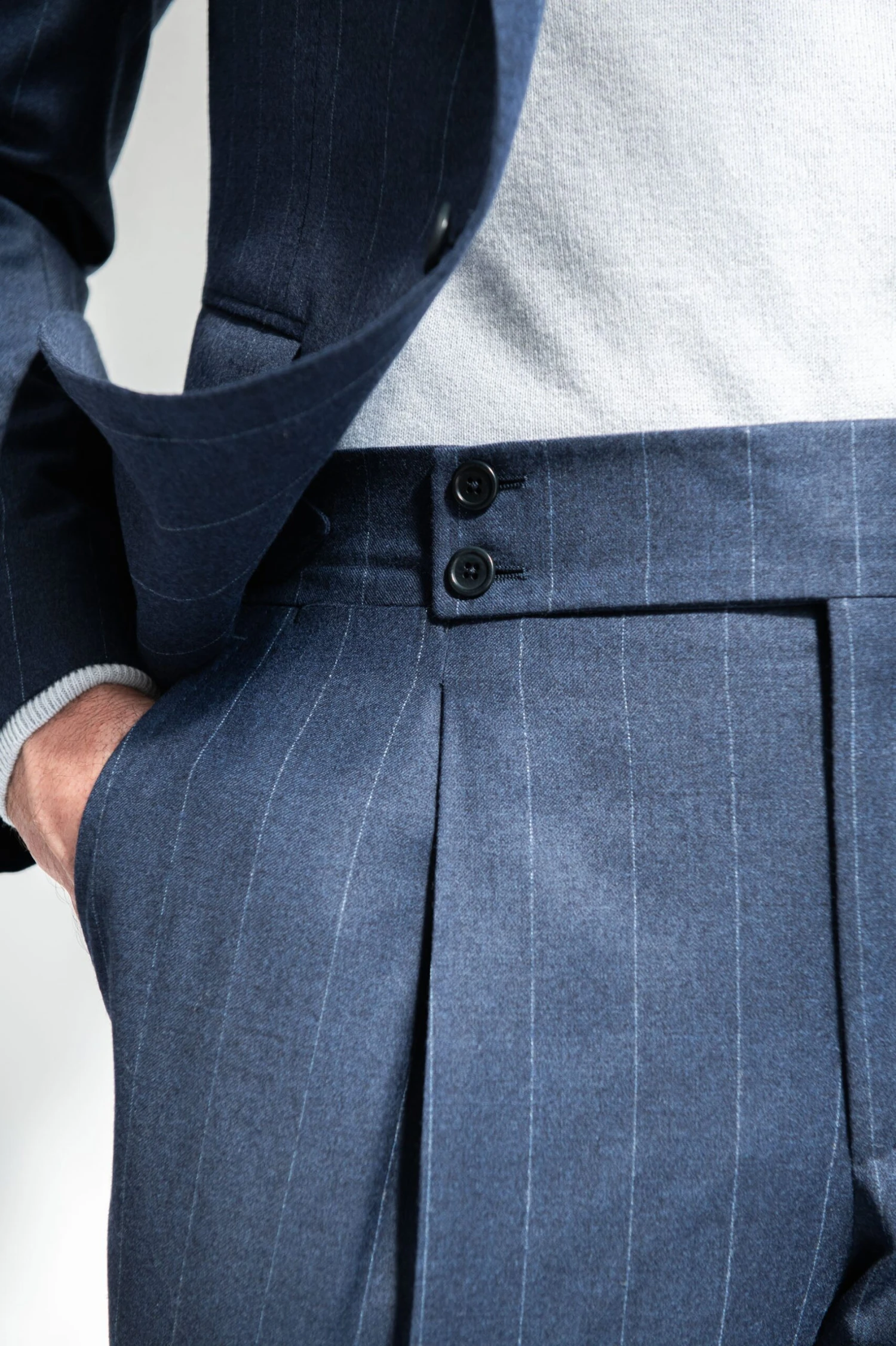 Blue Striped 140'S Suit - Made In Italy 4 Blue Striped 140'S Suit - Made In Italy - Image 2