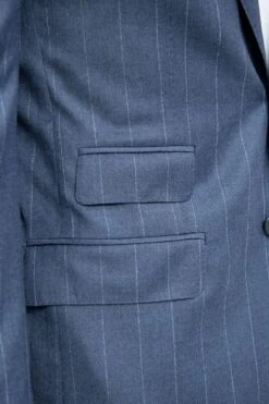 Blue Striped 140'S Suit - Made In Italy 9 Blue Striped 140'S Suit - Made In Italy -Pini Parma Clothing Store blue striped super140s suit 3