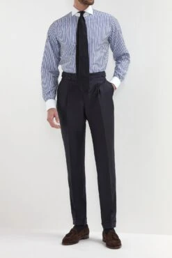 Blue Striped White Collar Shirt Limited Edition - Made In Italy -Pini Parma Clothing Store blue striped white collar shirt 5