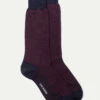 Bordeaux Herringbone Short Socks - Made In Italy 1 Bordeaux Herringbone Short Socks - Made In Italy -Pini Parma Clothing Store bordeaux herringbone socks 1