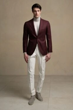 Bordeaux Jacket In Wool And Cashmere - Made In Italy -Pini Parma Clothing Store bordeaux jacket loro piana wool cashmere
