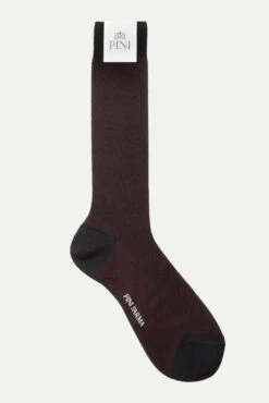 Bordeaux Patterned Short Socks - Made In Italy