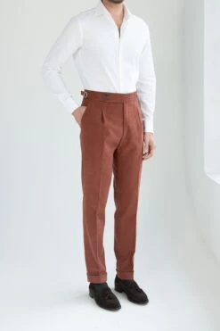 Brick Cotton Trousers "Soragna Capsule Collection" - Made In Italy 8 Brick Cotton Trousers "Soragna Capsule Collection" - Made In Italy -Pini Parma Clothing Store brick cotton Soragna trousers FW 1