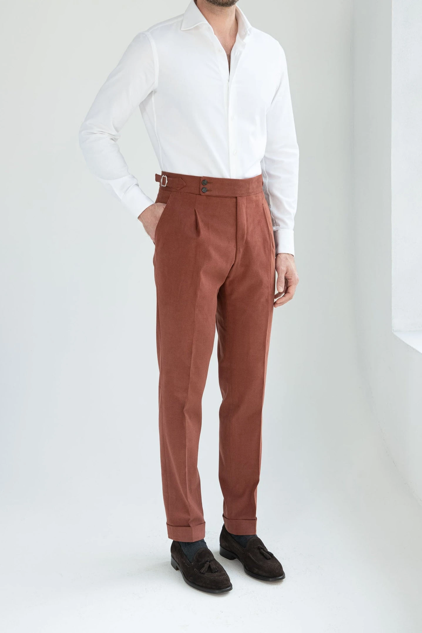 Brick Cotton Trousers "Soragna Capsule Collection" - Made In Italy 5 Brick Cotton Trousers "Soragna Capsule Collection" - Made In Italy - Image 3
