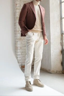 Brick Jacket In Wool, Cotton And Silk - Made In Italy -Pini Parma Clothing Store brick jacket 4