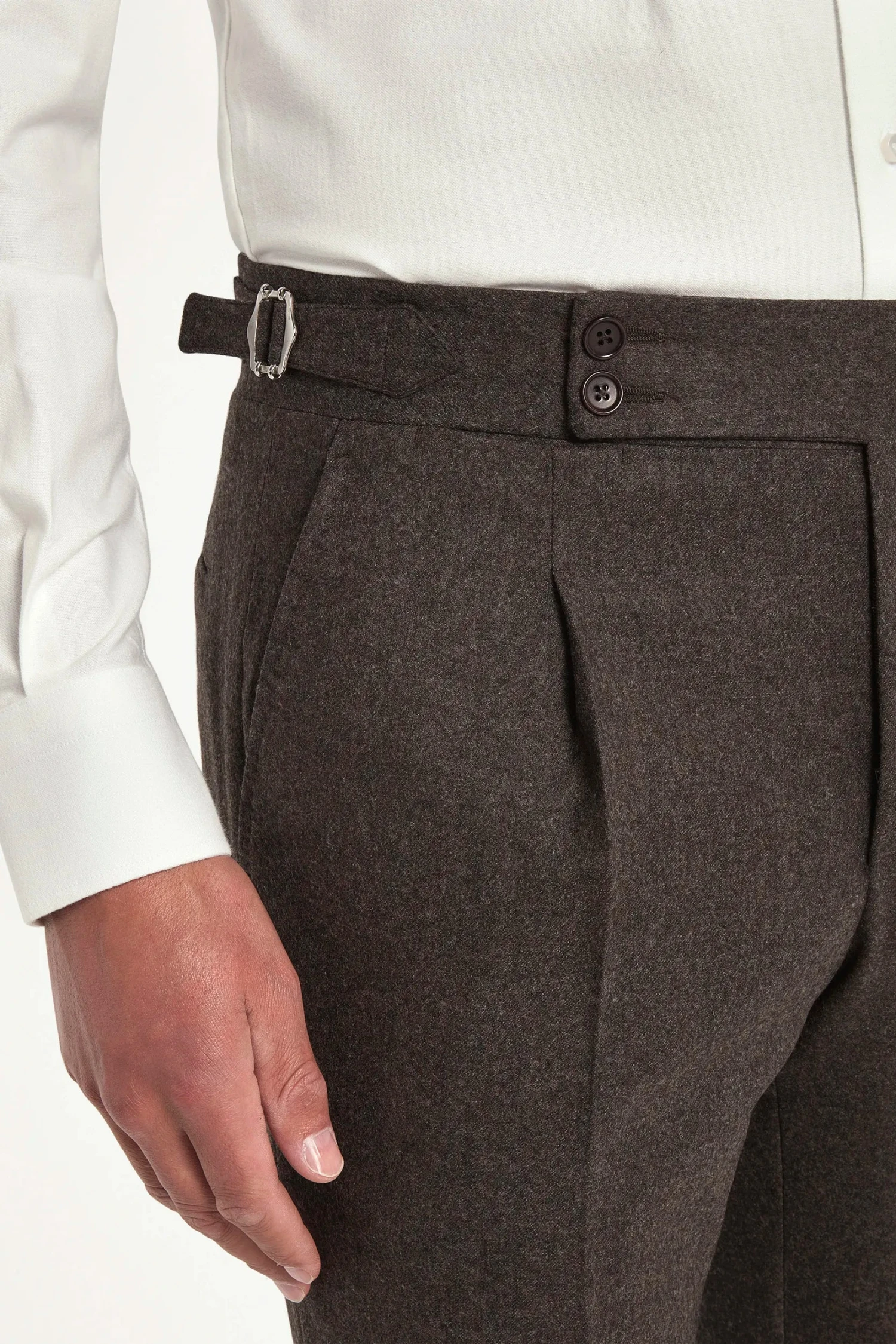 Brown Flannel Soragna Trousers - Made In Italy 4 Brown Flannel Soragna Trousers - Made In Italy - Image 2