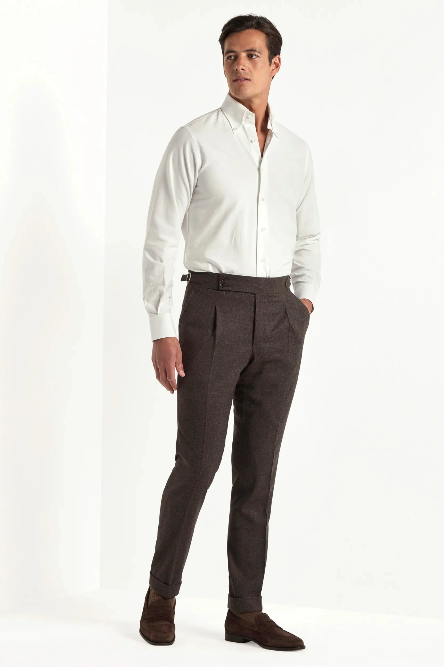 Brown Flannel Soragna Trousers - Made In Italy 5 Brown Flannel Soragna Trousers - Made In Italy - Image 3