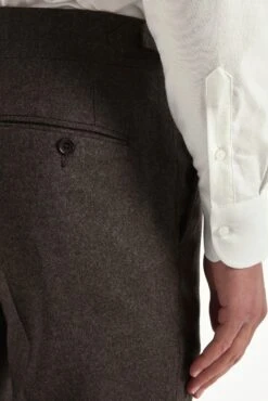 Brown Flannel Soragna Trousers - Made In Italy 9 Brown Flannel Soragna Trousers - Made In Italy -Pini Parma Clothing Store brown flannel trousers 3