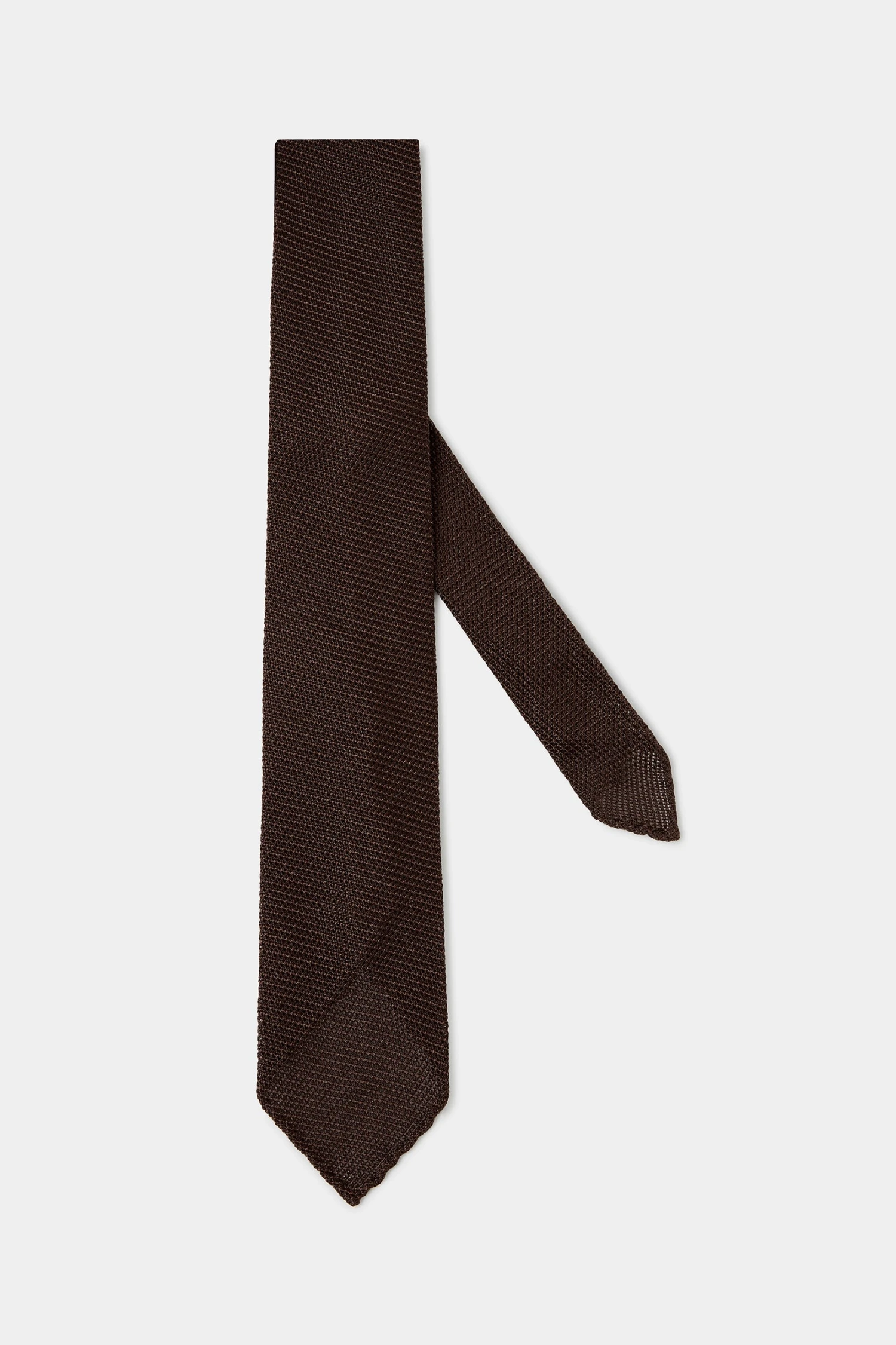 Brown Grenadine Silk Tie - Hand Made In Italy 3 Brown Grenadine Silk Tie - Hand Made In Italy