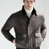 Brown Leather Bomber – Made In Italy -Pini Parma Clothing Store brown leather bomber