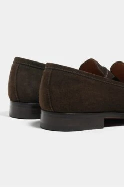 Brown Suede Penny Loafers - Made In Italy -Pini Parma Clothing Store brown suede penny loafers 3