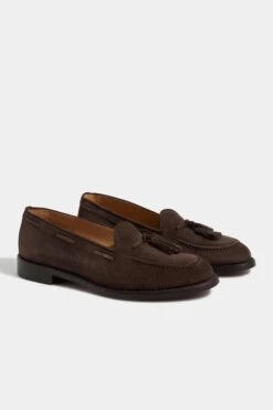 Brown Suede Tassel Loafers - Made In Italy