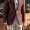 Burgundy Linen And Wool Jacket - Made In Italy 1 Burgundy Linen And Wool Jacket - Made In Italy -Pini Parma Clothing Store burgundy jacket wool linen 1