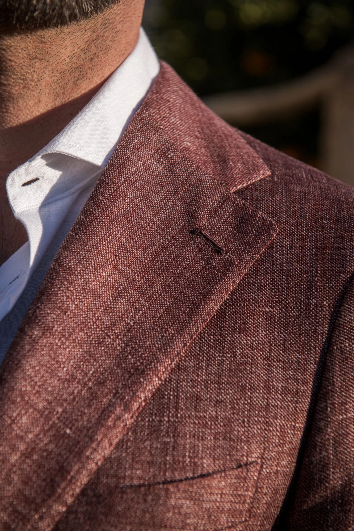 Burgundy Linen And Wool Jacket - Made In Italy 4 Burgundy Linen And Wool Jacket - Made In Italy - Image 2
