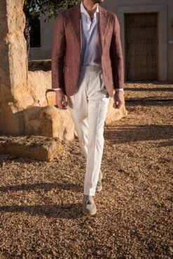 Burgundy Linen And Wool Jacket - Made In Italy 9 Burgundy Linen And Wool Jacket - Made In Italy -Pini Parma Clothing Store burgundy jacket wool linen 5