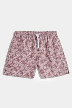 Burgundy Palm Swimshorts - Made In Italy