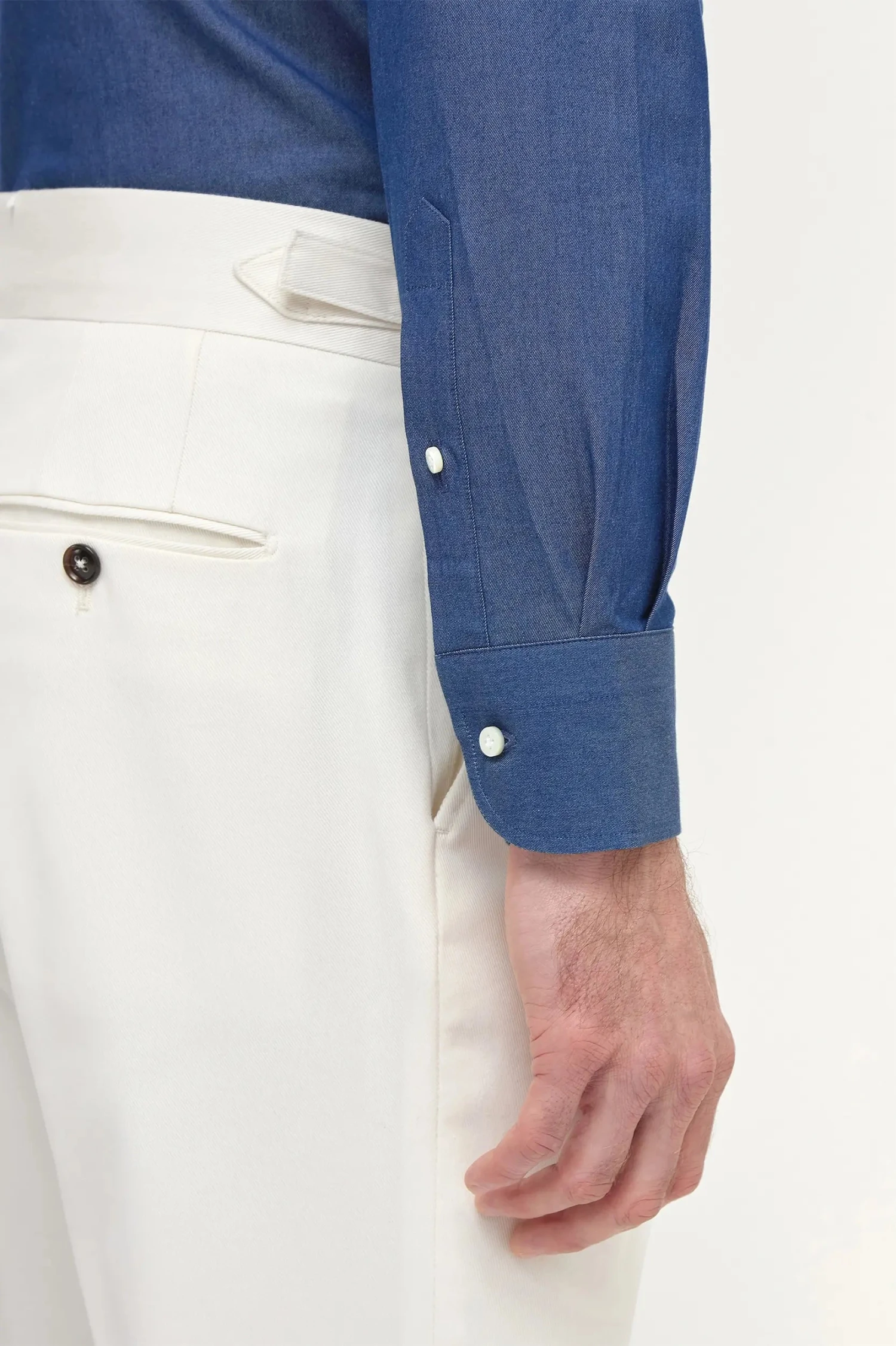 Button Down Denim Shirt ”Sartoriale Collection” - Made In Italy 5 Button Down Denim Shirt ”Sartoriale Collection” - Made In Italy - Image 3