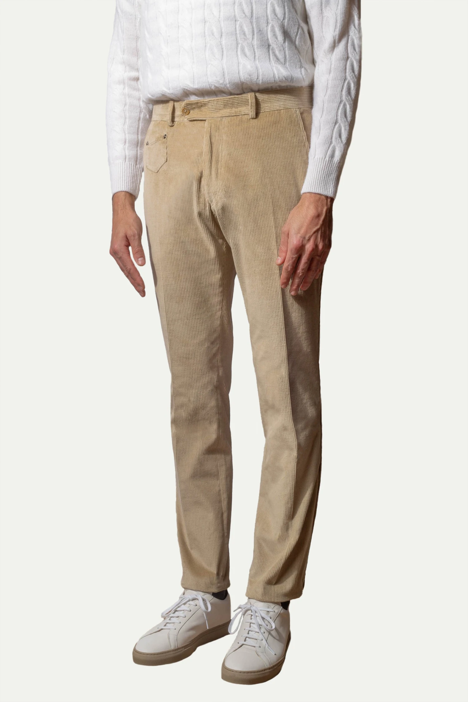 Beige Corduroy Sirmione Trousers - Made In Italy 6 Beige Corduroy Sirmione Trousers - Made In Italy - Image 4