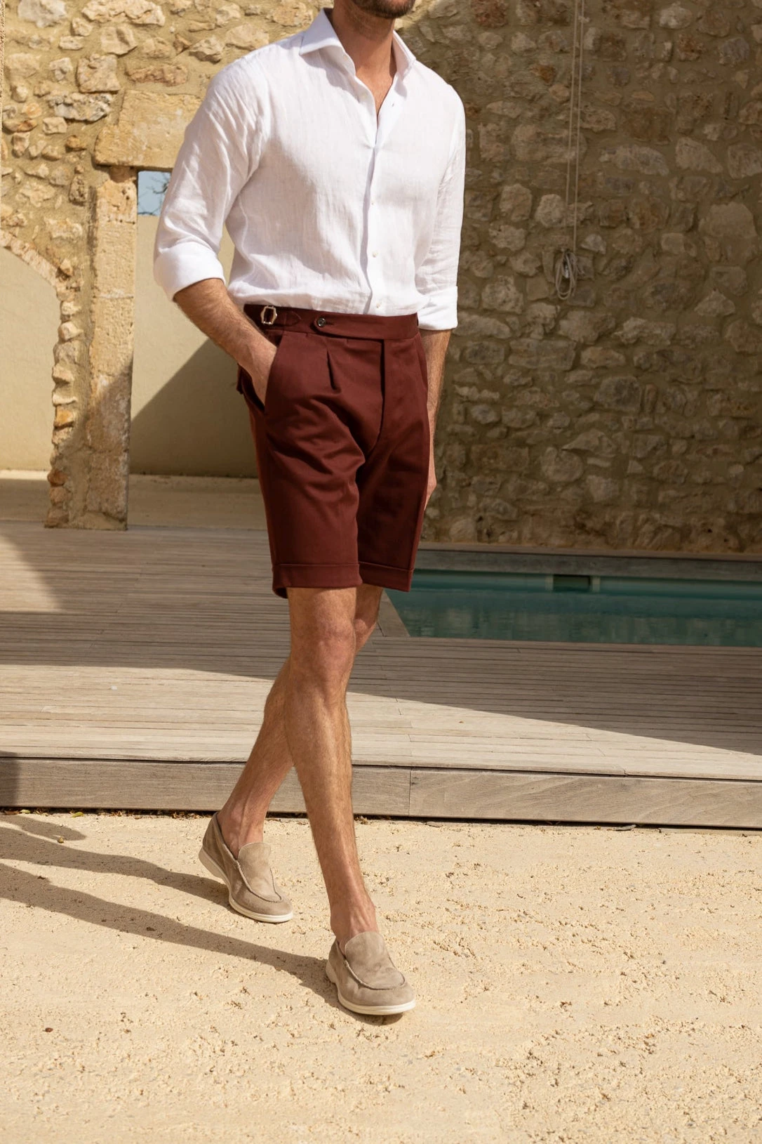 Bordeaux Cotton Shorts - Made In Italy 6 Bordeaux Cotton Shorts - Made In Italy - Image 4