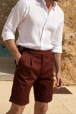 Bordeaux Cotton Shorts - Made In Italy