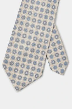 Cream Fancy Silk Tie - Made In Italy -Pini Parma Clothing Store cream fancy silk tie 4
