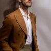 Curry Double Breasted Jacket - Made In Italy -Pini Parma Clothing Store currylinenjacket 4