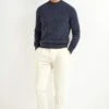 Denim Blue Mock Neck - Made In Italy 1 Denim Blue Mock Neck - Made In Italy -Pini Parma Clothing Store denim blue mock neck