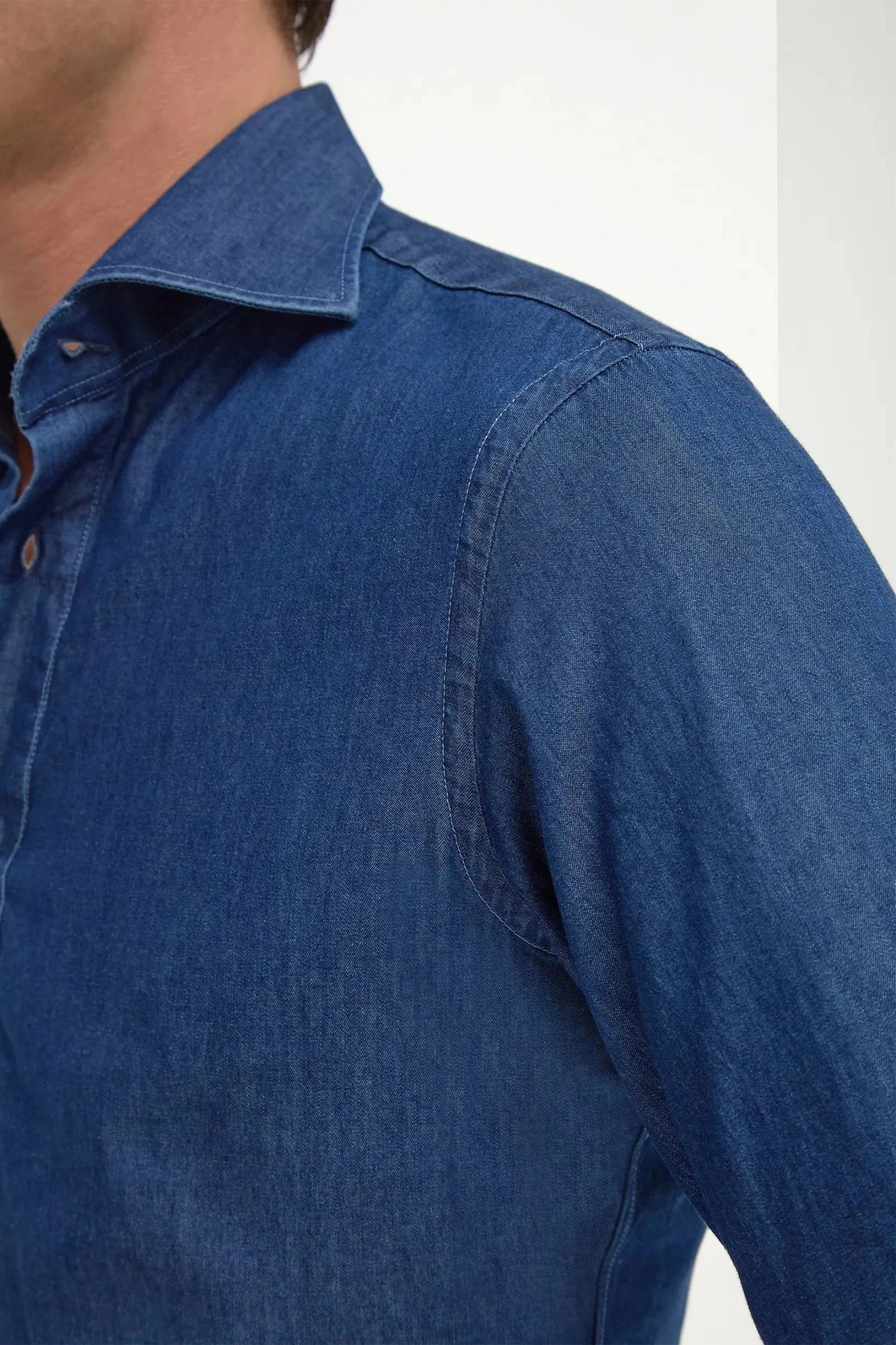 Denim Popover Shirt - Made In Italy 6 Denim Popover Shirt - Made In Italy - Image 4