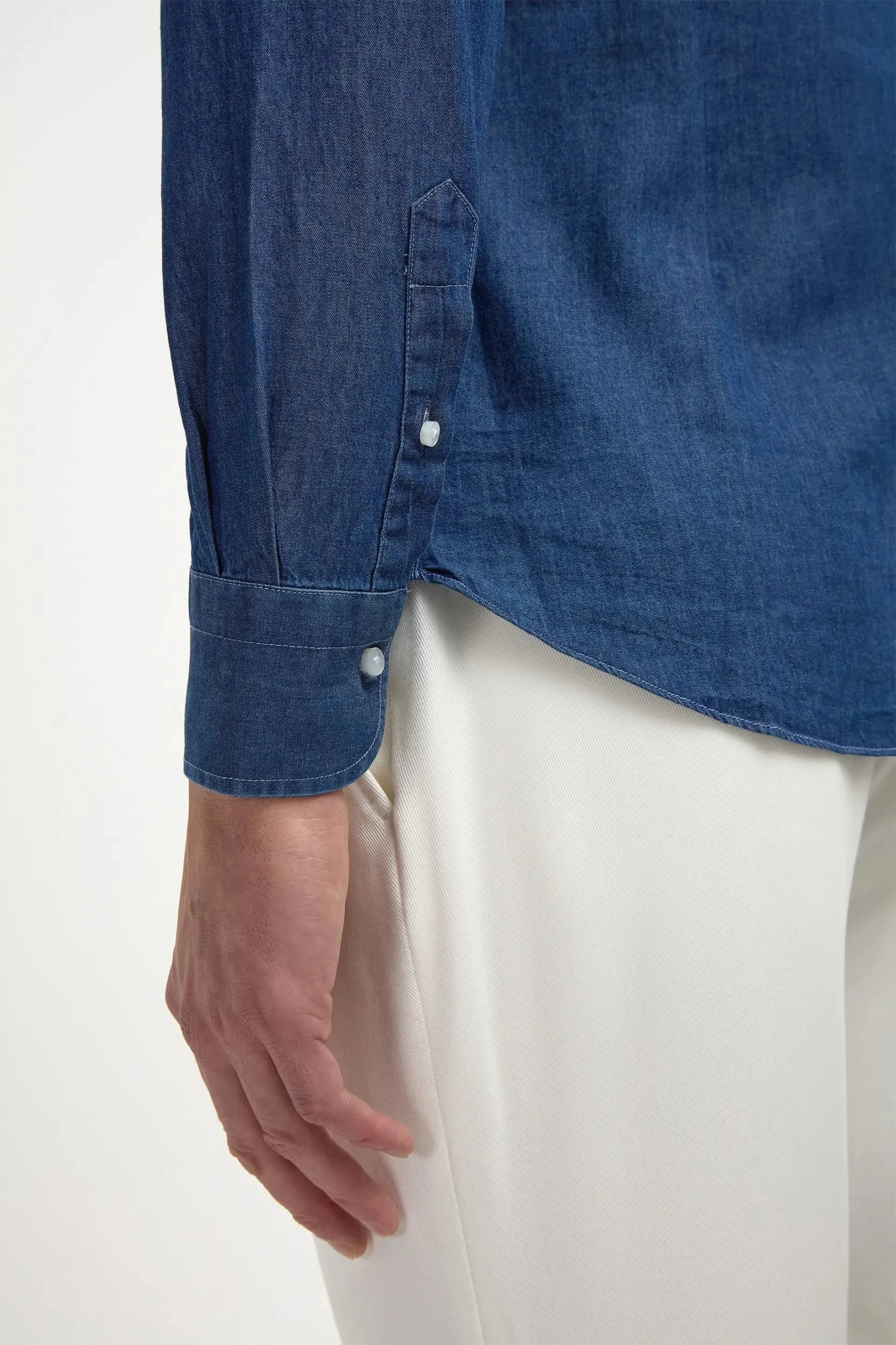 Denim Popover Shirt - Made In Italy 4 Denim Popover Shirt - Made In Italy - Image 2