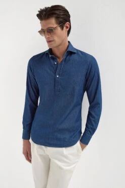 Denim Popover Shirt - Made In Italy