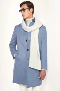 Dusty Blue Overcoat - Made In Italy