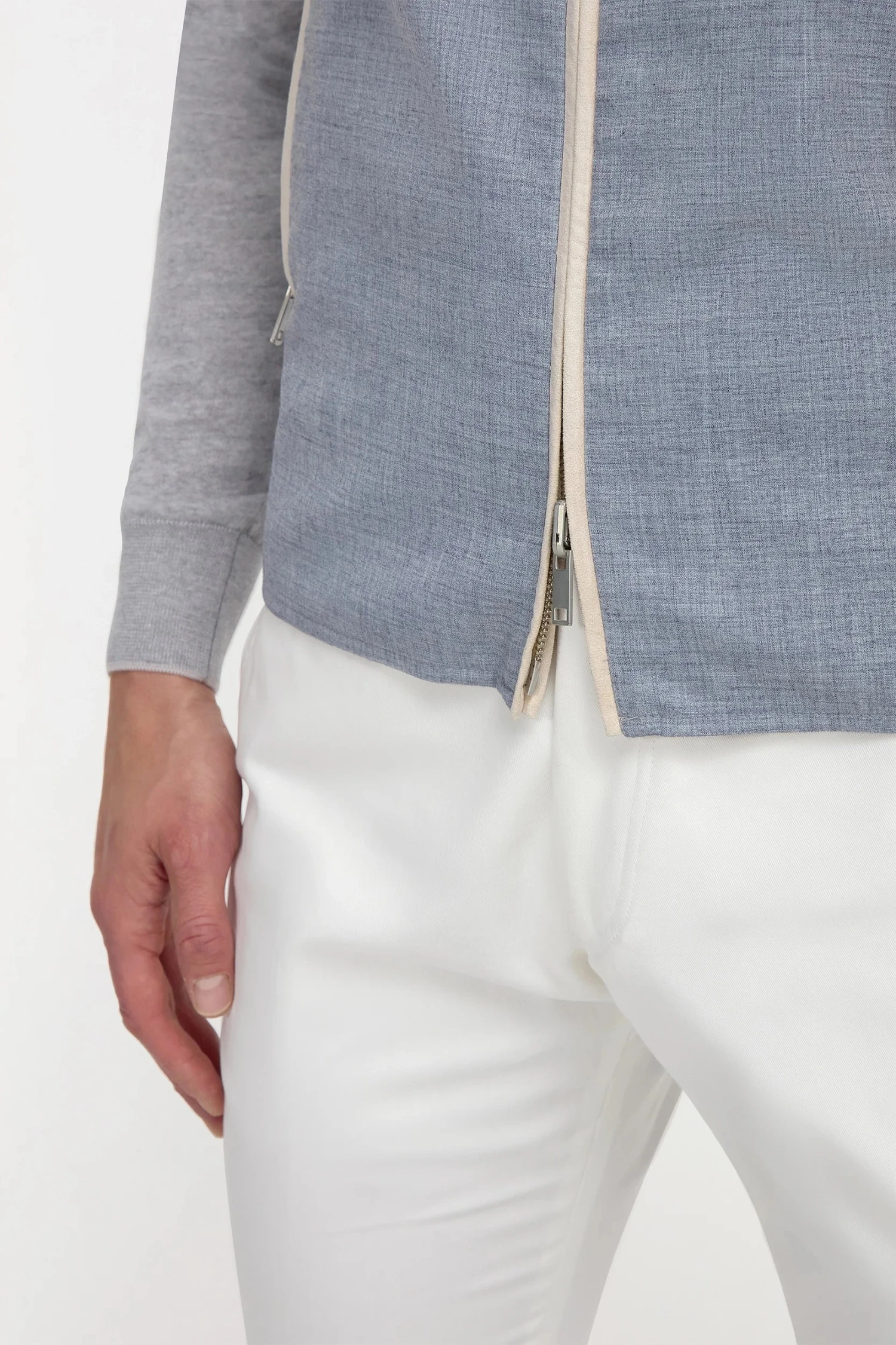 Dusty Blue Reversible Vest - Made In Italy 5 Dusty Blue Reversible Vest - Made In Italy - Image 3