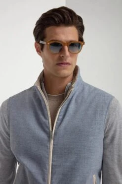 Dusty Blue Reversible Vest - Made In Italy 11 Dusty Blue Reversible Vest - Made In Italy -Pini Parma Clothing Store dusty blue reversible vest 2