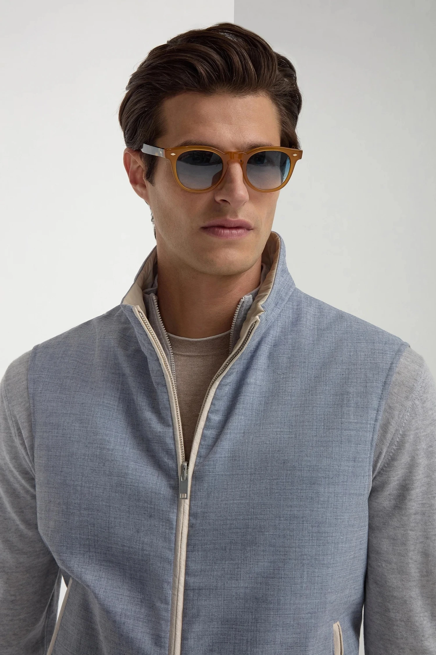 Dusty Blue Reversible Vest - Made In Italy 7 Dusty Blue Reversible Vest - Made In Italy - Image 5