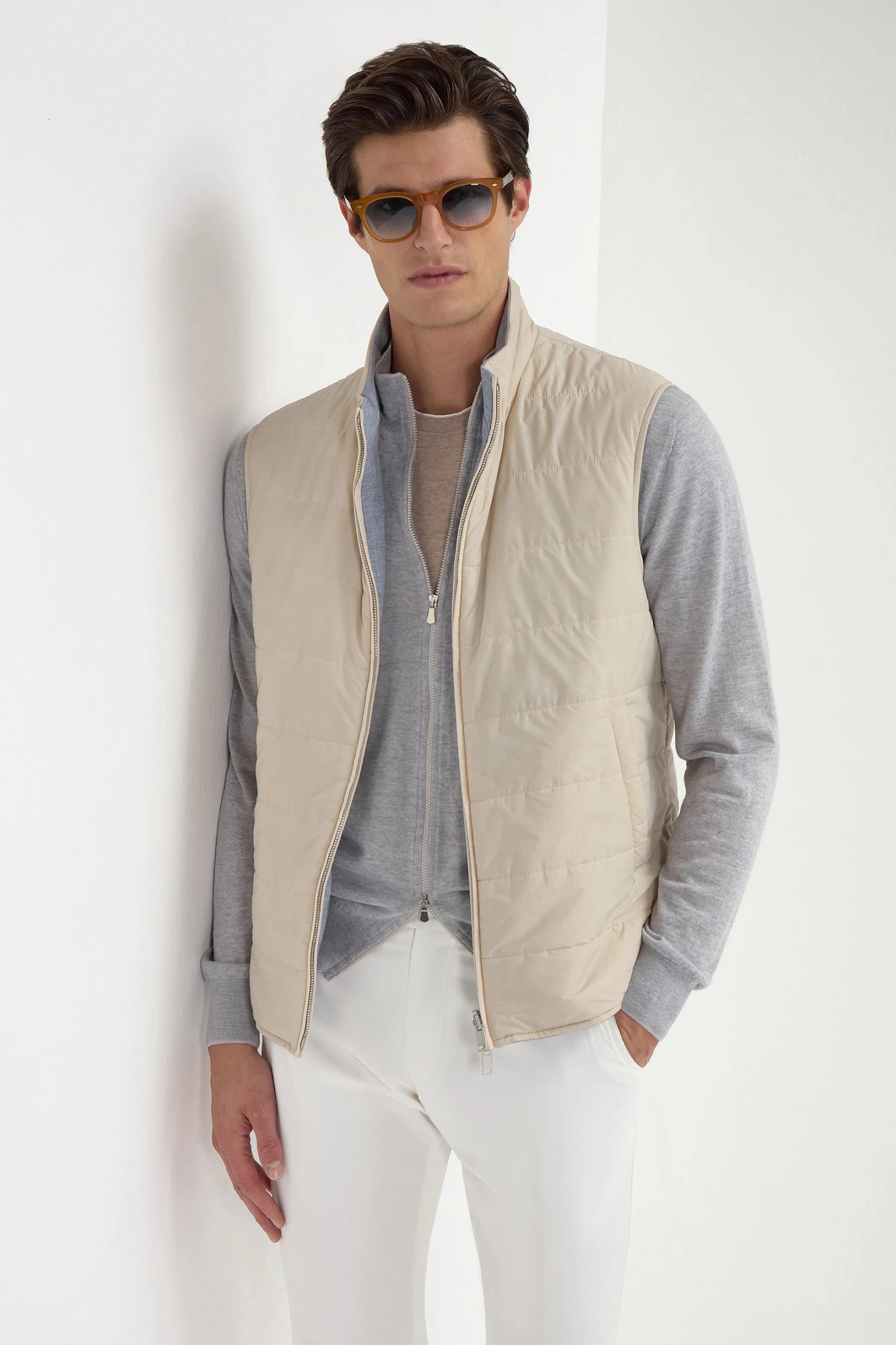 Dusty Blue Reversible Vest - Made In Italy 4 Dusty Blue Reversible Vest - Made In Italy - Image 2