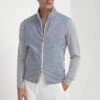 Dusty Blue Reversible Vest - Made In Italy 1 Dusty Blue Reversible Vest - Made In Italy -Pini Parma Clothing Store dusty blue reversible vest 6